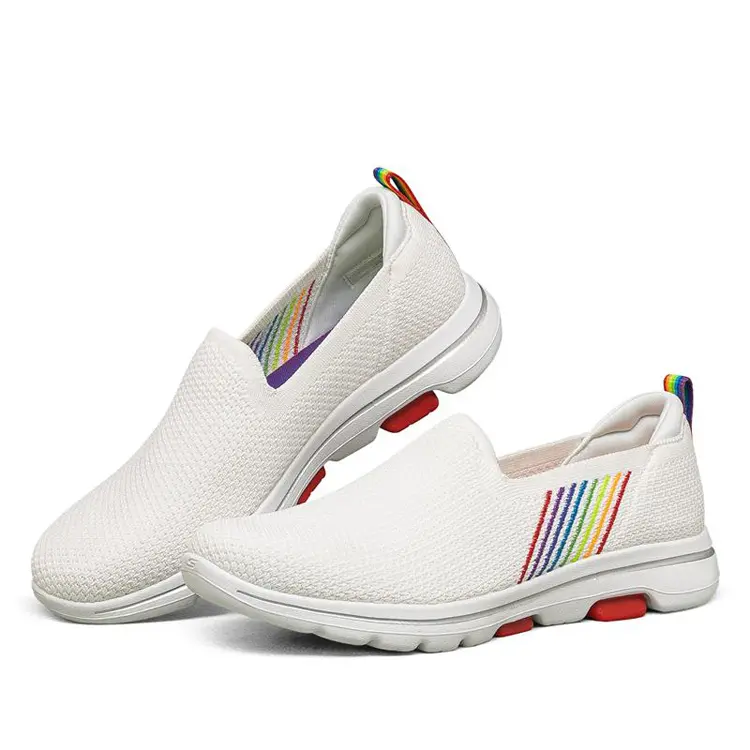 Fujian OEM Brand Simple Styles Cozy Breathable Outdoor Walking Women Mens Shoes Loafers Casual